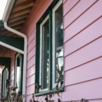 wood siding on a house painted pink